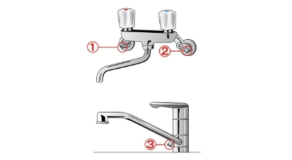 台所・洗面所洗濯用の蛇口まわり